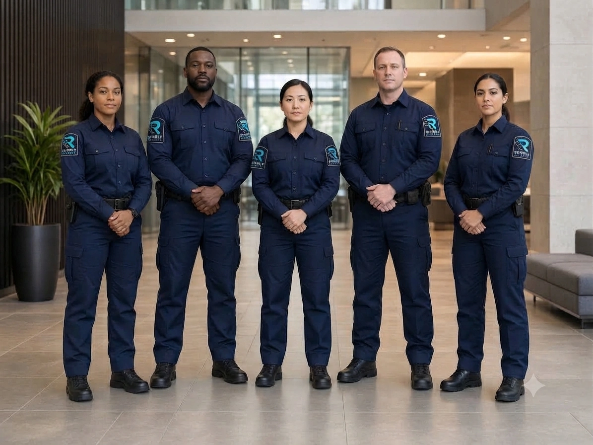 Diverse security and operations workforce team